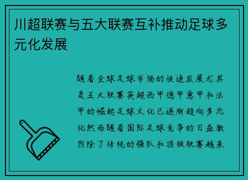 川超联赛与五大联赛互补推动足球多元化发展 川超联赛与五大联赛互补推动足球多元化发展